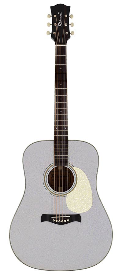 Richwood HSD-55-GS Heritage Series dreadnought akoestische westerngitaar zilver metallic