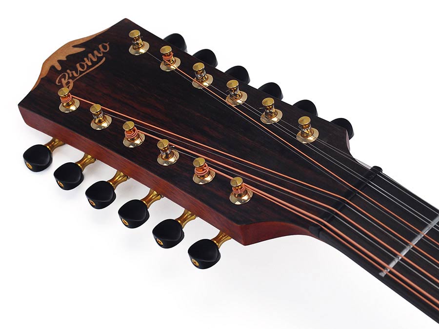 12-string auditorium guitar, solid spruce top, mahogany b&s, cutaway+EQ, amara ebony fb, gigbag