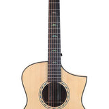 12-string auditorium guitar, solid spruce top, mahogany b&s, cutaway+EQ, amara ebony fb, gigbag