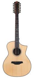12-string auditorium guitar, solid spruce top, mahogany b&s, cutaway+EQ, amara ebony fb, gigbag