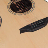 12-string auditorium guitar, solid spruce top, mahogany b&s, cutaway+EQ, amara ebony fb, gigbag