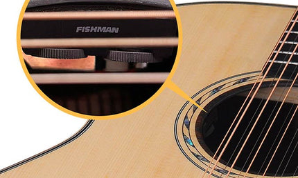 12-string auditorium guitar, solid spruce top, mahogany b&s, cutaway+EQ, amara ebony fb, gigbag