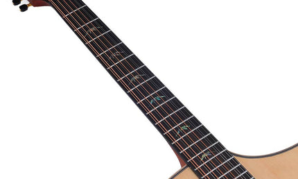 12-string auditorium guitar, solid spruce top, mahogany b&s, cutaway+EQ, amara ebony fb, gigbag