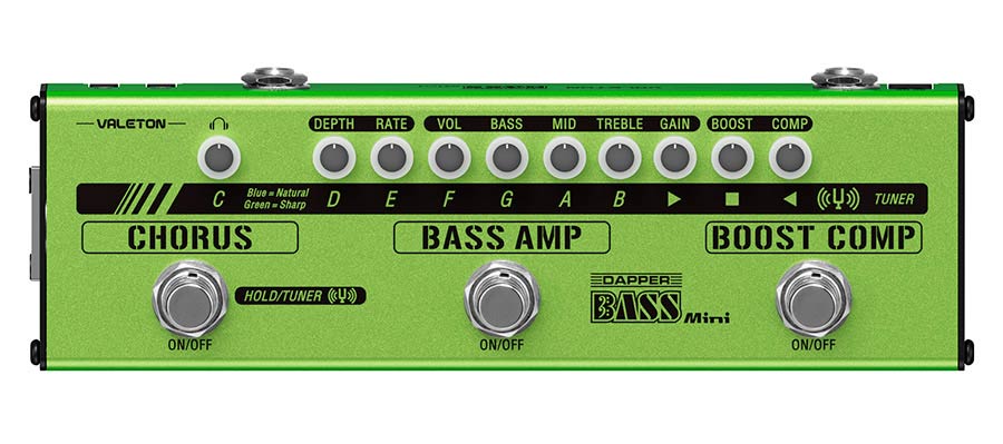 effect strip DAPPER BASS MINI with tuner + compressor + EQ + chorus