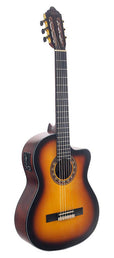 classic guitar 4/4, sitka spruce & mahogany, preamp and cutaway, antique sunburst satin