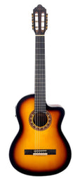 classic guitar 4/4, sitka spruce & mahogany, preamp and cutaway, antique sunburst satin