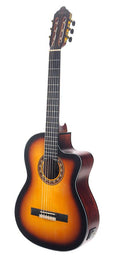 classic guitar 4/4, sitka spruce & mahogany, preamp and cutaway, antique sunburst satin