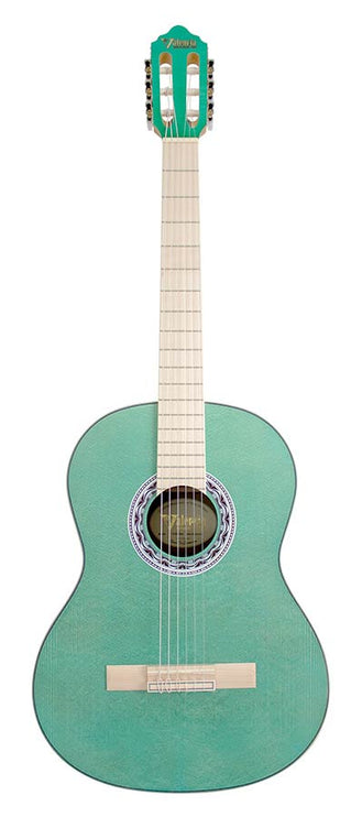 classic guitar 4/4, sitka spruce & mahogany, aqua blue