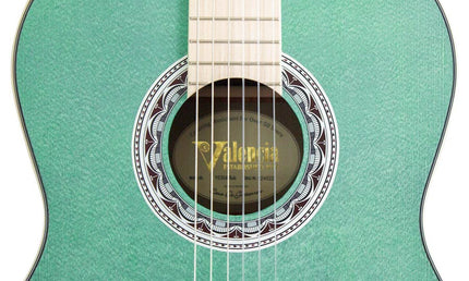 classic guitar 4/4, sitka spruce & mahogany, aqua blue