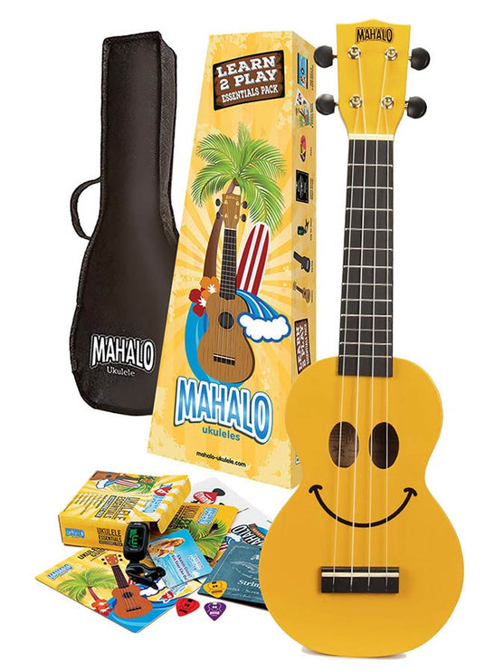 soprano ukulele pack SMILE, yellow, with essentials accessory pack