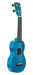 soprano ukulele, transparent blue, with bag