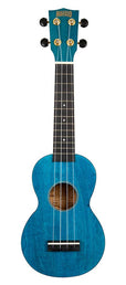 soprano ukulele, transparent blue, with bag