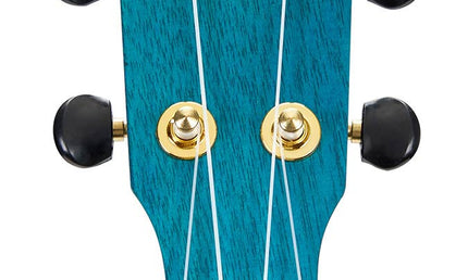 soprano ukulele, transparent blue, with bag