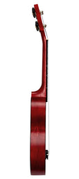 soprano ukulele, transparent red, with bag