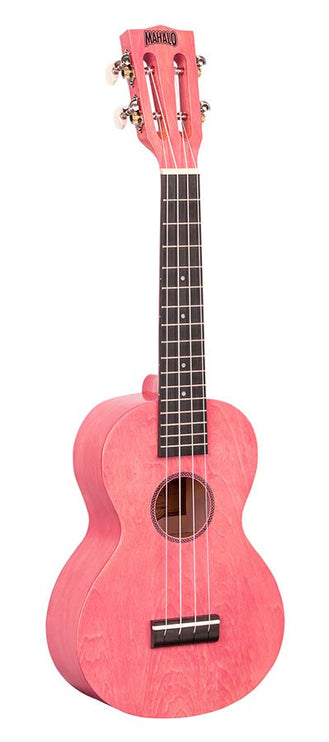 concert ukulele, coral pink, with bag