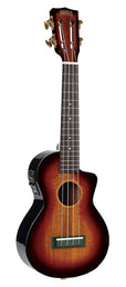 concert ukulele, cutaway, 1V+1T (B-Band), 3 tone sunburst, with padded bag & strap