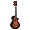 concert ukulele, cutaway, 1V+1T (B-Band), 3 tone sunburst, with padded bag & strap