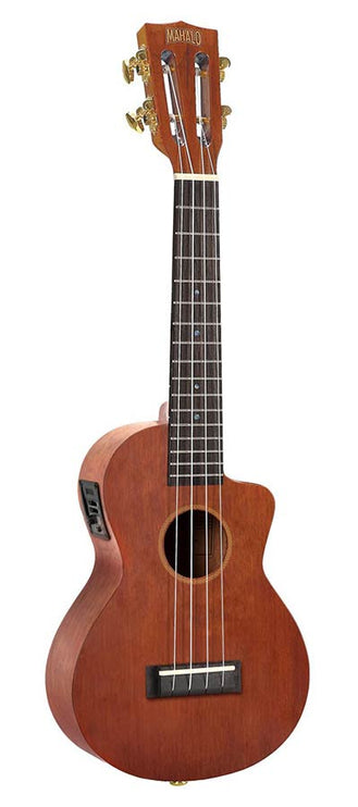 concert ukulele, cutaway, 1V+1T (B-Band), transparent brown, with padded bag & strap