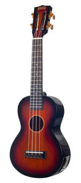 concert ukulele, 1V+1T (MVT2), 3 tone sunburst, with padded bag & strap