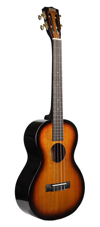 baritone ukulele, 3 tone sunburst, with padded bag & strap