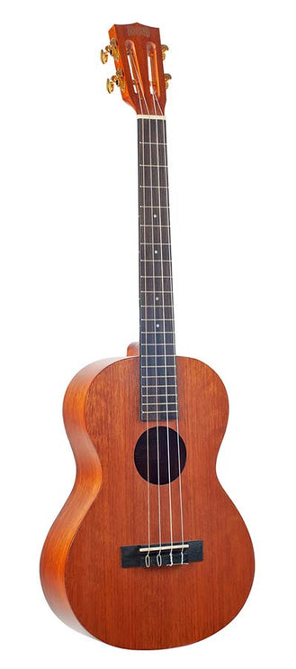 baritone ukulele, transparent brown, with padded bag & strap