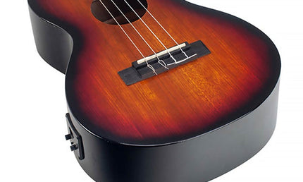 baritone ukulele, 1V+1T (MVT2), 3 tone sunburst, with padded bag & strap