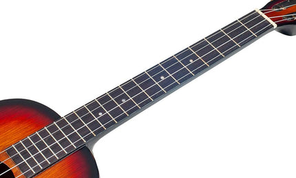 baritone ukulele, 1V+1T (MVT2), 3 tone sunburst, with padded bag & strap