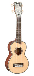 solid top soprano ukulele, natural, with bag