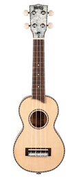 solid top soprano ukulele, natural, with bag