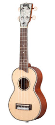 solid top soprano ukulele, natural, with bag