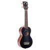 solid top soprano ukulele, black, with bag