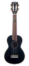 solid top concert ukulele, black, with bag