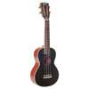 solid top concert ukulele, black, with bag