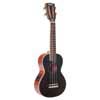 solid top concert ukulele, with MEQ2 9v preamp, black, with bag