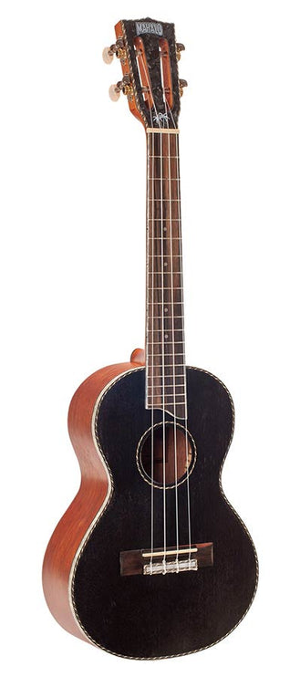 solid top tenor ukulele, black, with bag