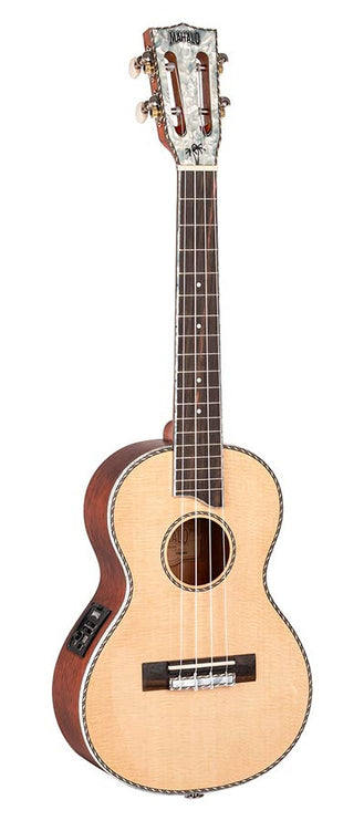 solid top tenor ukulele, with MEQ2 9v preamp, natural, with bag