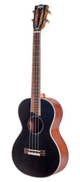 solid top baritone ukulele, black, with bag