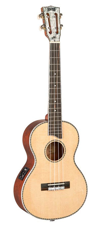 solid top baritone ukulele, with MEQ2 9v preamp, natural, with bag