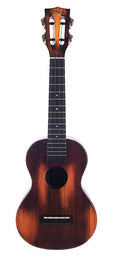 all solid concert ukulele, historic brown, with heavy duty bag