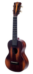 all solid concert ukulele, historic brown, with heavy duty bag