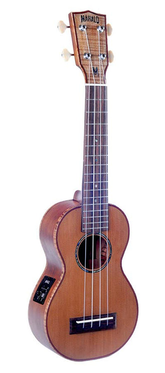 all solid soprano ukulele, with MEQ2 9v preamp, natural, with bag