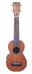 all solid soprano ukulele, with MEQ2 9v preamp, natural, with bag