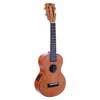 all solid concert ukulele, with MEQ2 9v preamp, natural, with bag