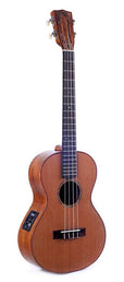 all solid baritone ukulele, with MEQ2 9v preamp, natural, with bag