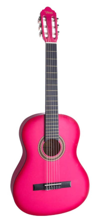 classic guitar 3/4, linden body, maple fb, pink sunburst