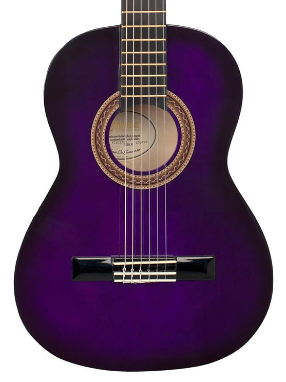 classic guitar 3/4, linden body, maple fb, purple sunburst