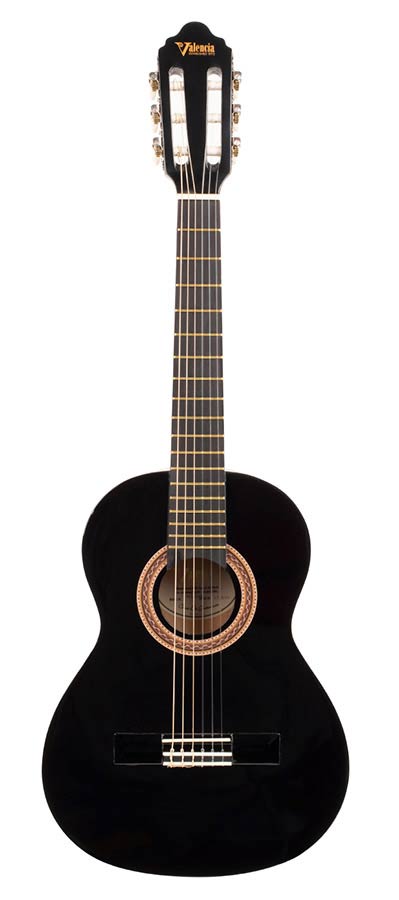 Valencia - VC102BK - Classic Guitar 1/2 – Fb, Black