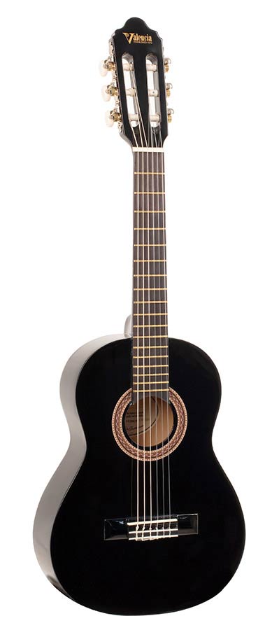 Valencia - VC101BK - Classic Guitar 1/4 – Fb, Black