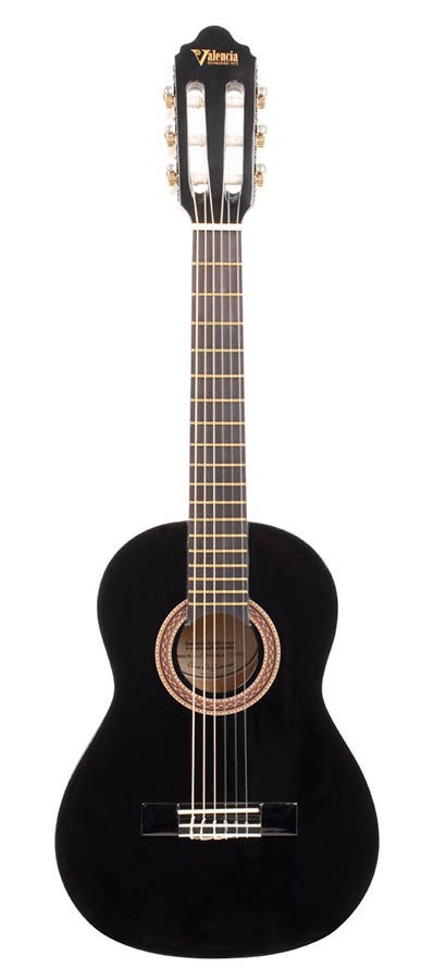 Valencia - VC101BK - Classic Guitar 1/4 – Fb, Black