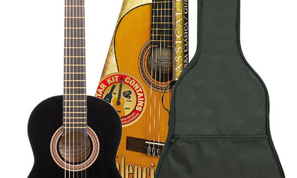 Valencia - VC104KBK - Classic Guitar Kit: Full Scale Guitar – Tuner, Black
